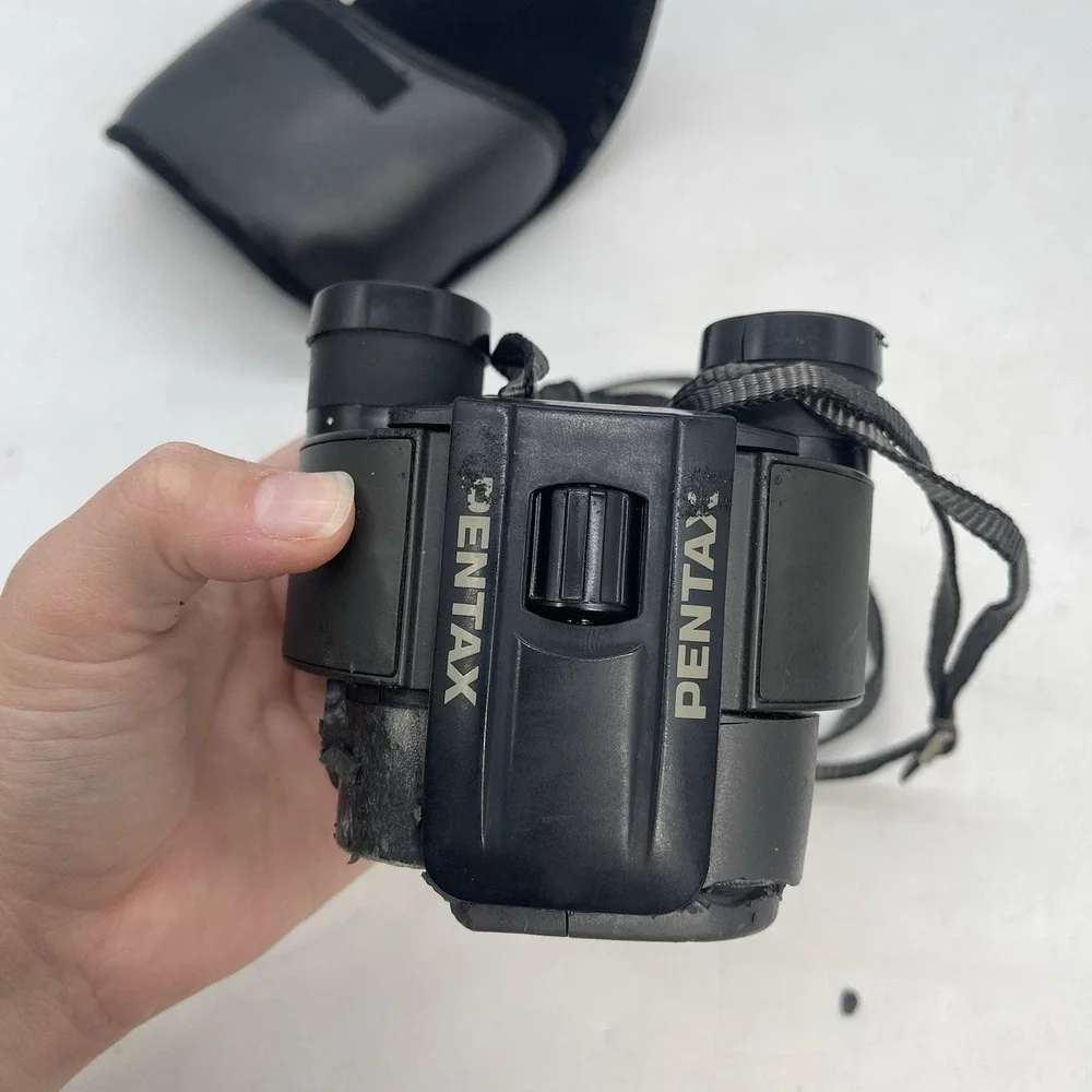 Vintage Pentax 8x24 7.5° Compact Binoculars Japan Case Travel Birding Hiking